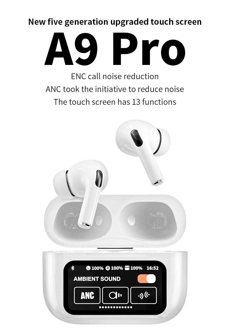 EARBURDS A9 PRO WITH TOUCH SCREEN